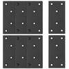Bonsicoky 8Pcs Flat Straight Brace Brackets Stainless Steel, Black Fixing