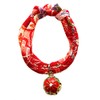 Collar: Cat Collar, Cat Bell Charm (Autumn Leaves, Plum Red),