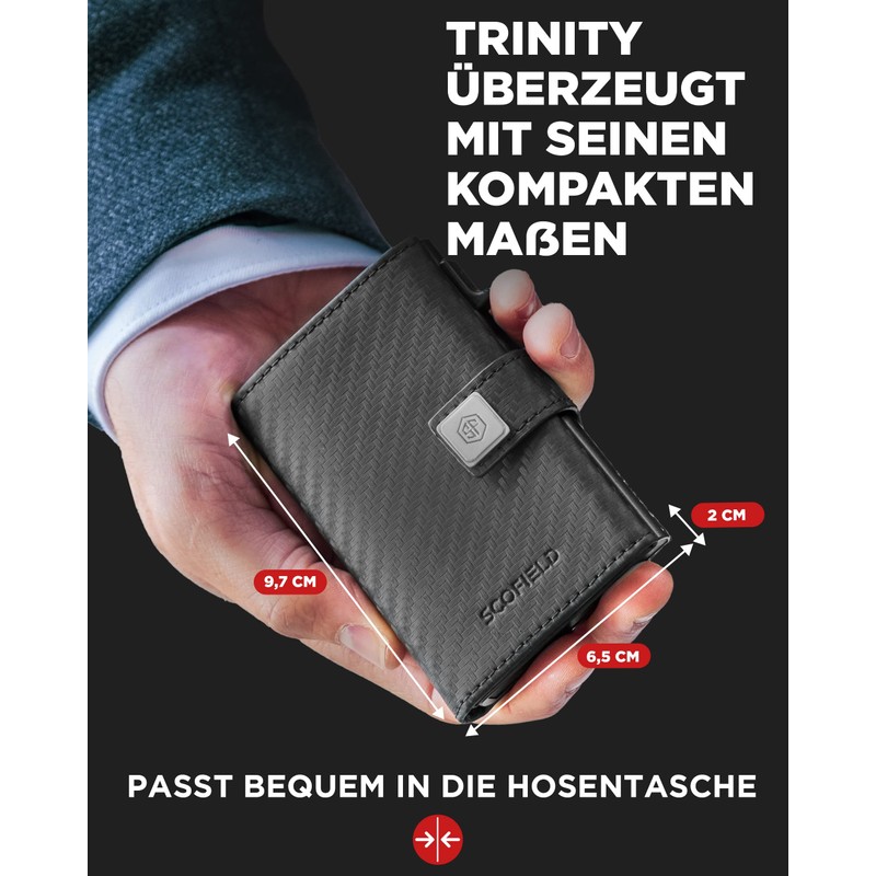 SF SCOFIELD Trinity Wallet, Pop Up Card Holder Men's with