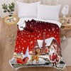 Red Christmas Santa Claus Fleece Throw Blanket Soft Galaxy Snowflake