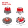 OSFTBVT Wire Wheel Brush for 4-1/2" Angle Grinder 3in Wire