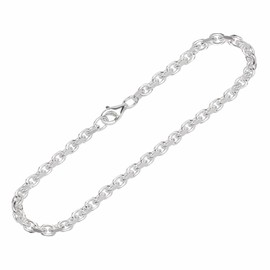 NKlaus Necklace 3.0 mm Wide Anchor Diamond-Cut 925 Silver Necklace Silver Chain, Sterling Silver