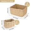 Aramanara 3 Pcs Woven Storage Baskets, Rectangle Wicker Hamper Basket,