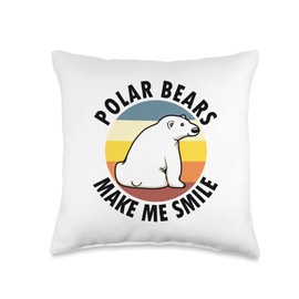 Cute Waddling Polar Bears Nature Expedition Polar Bears Cute Wildlife Animal Nature Arctic Throw Pillow, 16x16, Multicolor