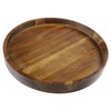 Acacia Wood Round Serving Tray, 13.8" Charcuterie Board with Rim,