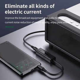 ZENWORYS 3.5mm AUX Audio Anti-Interference Ground Loop Noise Filter Lsolator Cancelling for Home Stereo Car Audio System