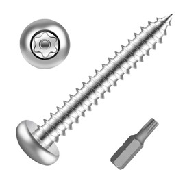 MewuDecor #14 x 2 Stainless Steel Button Head Torx Sheet Metal Screws Security Silver Screws Anti-Theft Tamper Proof with Bit T27 10 PCS