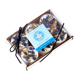 Third Eye Chakra Candle by New Moon Beginnings - Chakra Candles - Dried Flower, Herb, & Crystal Candles - Aromatherapy Candles - Soy Candle - Set of 6 Tealights