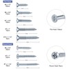 FARRAY Wood Screws Assortment Kit, 224pcs Galvanized Phillips Screws Set,