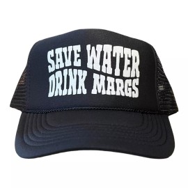 Funny Trucker Hats "SAVE WATER DRINK MARGS" HAT funny trucker hat hot pink snapback adult size hat