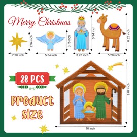 kigeli 28 Pcs Christmas Refrigerator Magnets Nativity Garage Door car Magnets Holy Night Magnet Set Decorations for Fridge Home Office Decor