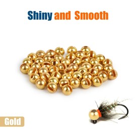 MUUNN 150pcs Tungsten Slotted Beads for Fly Tying, Sink Deeper and Faster 12 Colors/13 Sizes Slotted Tungsten Beads Fly Tying Beads Head Fly Tying Materials(Gold,3.0mm)