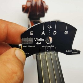 T TOOYFUL Violin Bridge Finger Scraper Carbon Fibre Black Multifunctional Template Repair Reference Tool - 4-4 Violin
