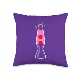 Retro Vintage 60s Purple Lava Lamp Throw Pillow