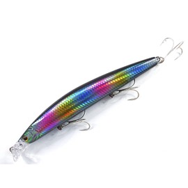 momolures - Shining Minnow Shallow R50+SSR 120mm 16g Bass fishing lures (LASER BLACK CANDY)