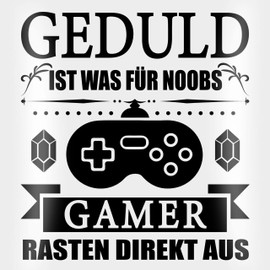 Shirtracer Cushion 40 x 40 cm Decorative Cushion – Statement with Sayings – Patience is What for Noobs – Gamer Snap Directly Out – 40 x 40 cm – White – Gamer Cushion Saying Sayings Gaming Speaking