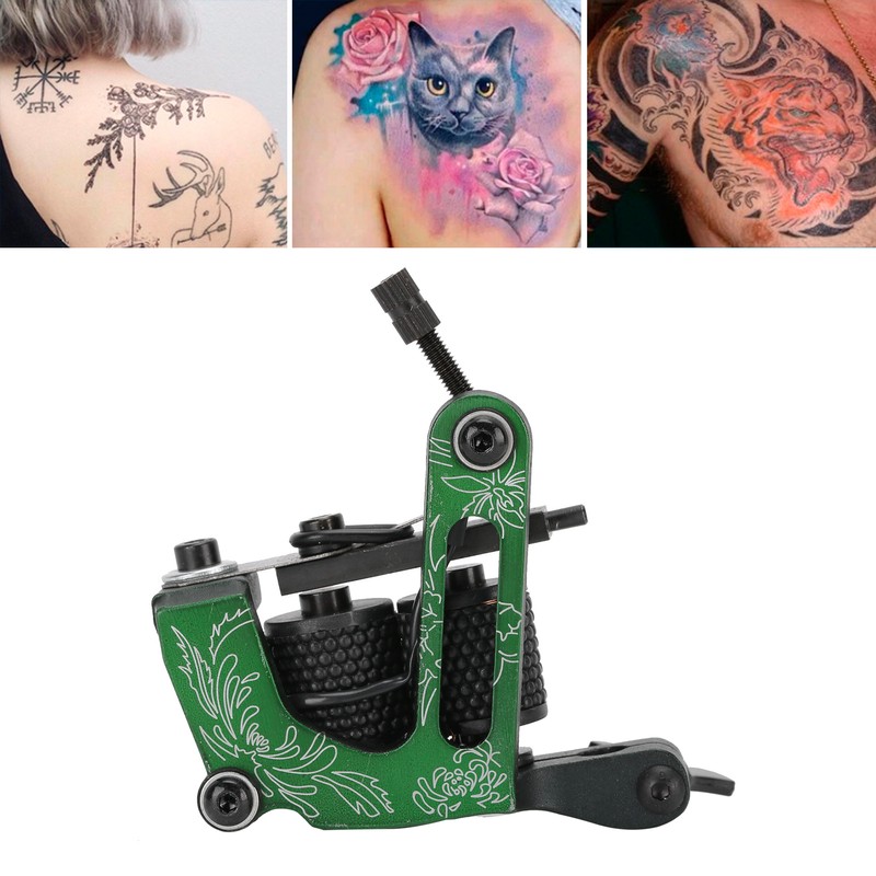 Coil Tattoo Machine Chrysanthemum Pattern Liner Shader Tattoo Gun for