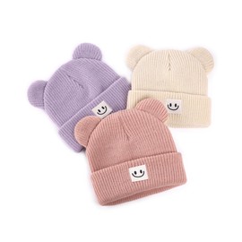 FURTALK Infant Baby Beanie with Bear Ear Cute Winter Hat for Toddler Boys Girls Soft Knitted Cap