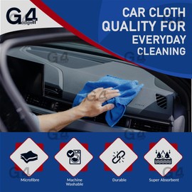 G4GADGET Microfibre Car Cloth, Ultra Absorbent Drying Towel for Cars, SUVs, RVs, and Trucks - Super Soft, Cleaning Cloth for Auto Detailing, Polishing, and Household Cleaning - 60 x 40 cm, Dark Blue