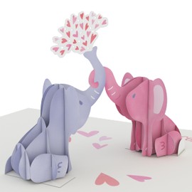 Lovepop® 3D Pop-Up Greeting Card Baby Congratulations Sweet Elephant Welcome Card for New Parents Announcement Card | Small Note Card 14.9 cm x 11.4 cm | Includes Envelope