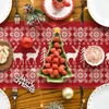 Artoid Mode Red Reindeers Christmas Table Runner, Seasonal Winter Merry