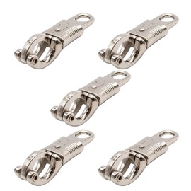Narcilors 5 Pcs Nickel Plated Quick Release Panic Snap with Fixed-Eye for Get Back Whips Release Paracord Saddles