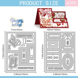 GLOBLELAND 3D Folding Card Metal Cutting Dies Card Frame Scrapbooking Embossing Stencils Cutting Stencil Greeting Card Paper Embossing Cutting Dies Set for Card Making DIY Scrapbooking Photo Album