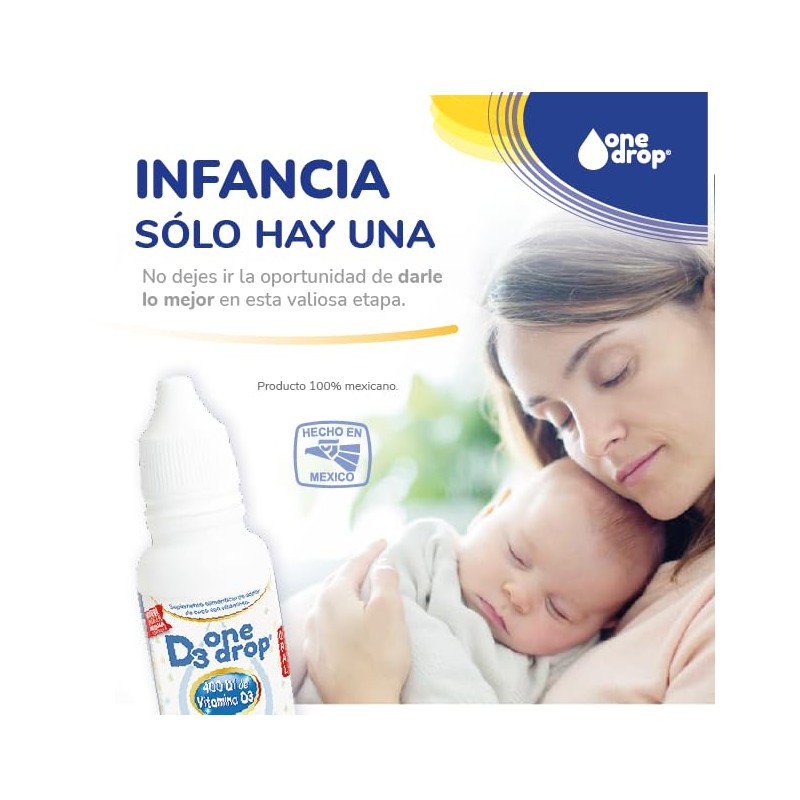 Vitamina D3 ONEDROP frasco con 3 mL, 400 UI
