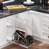 STORKING Slide Out Pot Lid Organizer Under Cabinet, Wire Dividers