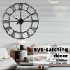 TSUENTIME 30 Inch Wall Clock Decorative, Oversized Large Black Metal