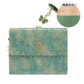 [ANNA SUI] Anna Sui Bifold Wallet Purse Rose Heart Women's Genuine Leather 314212 316916 Cowhide Leather Mini Wallet Anna Sui, [73] Emerald Green