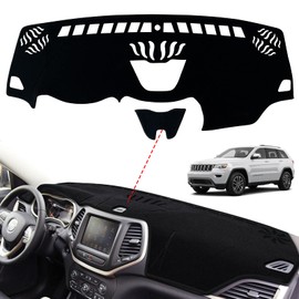INUBOXES - Tapete antideslizante para tablero de salpicadero, compatible con Jeep Cherokee 2014, 2015, 2016, 2017, 2018, 2019, 2020, 2021, 2022, protector solar (borde negro)