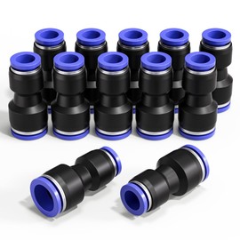 Bwintech 12 Pcs 6mm to 10mm Pneumatic Straight Reducing Push to Connect Adapter Quick Release Reducer Fittings (PG6-10)