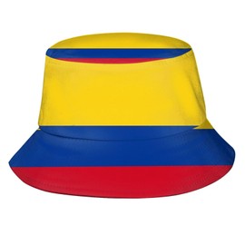 Columbia Flag Bucket Hat Packable Fashion Sun Cap Outdoor Flag Fisherman Hat for Women Men Boys Girls