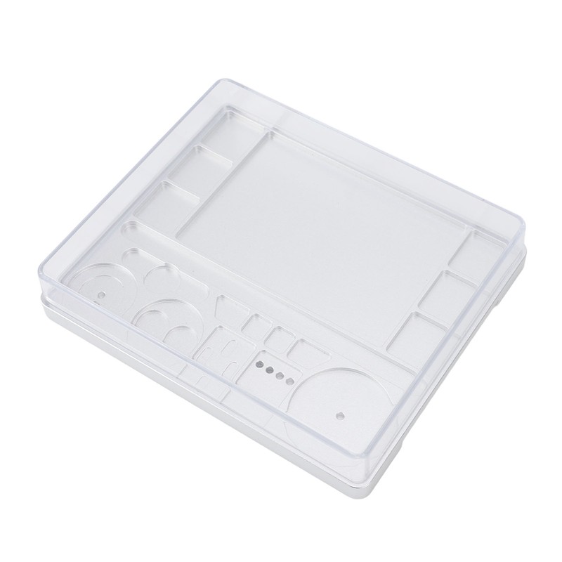 Watch Movement Repair Box Aluminum Alloy Storage Tray with Acrylic