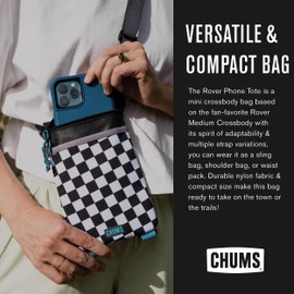 Chums Rover Phone Tote - Small Crossbody Bag with Adjustable Strap - Water Resistant Sling Bag with Multiple Pockets (Pines)