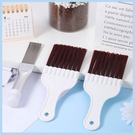 Pimoys 3 in 1 Set Air Conditioner Condenser Fin Comb, 1 Coil Cleaner Stainless Steel Fin Comb with 2 Evaporator Radiator Cleaning Whisk Brush