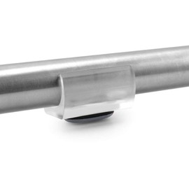 4 Furniture glides with PTFE/Teflon surface - transparent - for chair legs with diameter 23-26 mm - for cantilever chairs