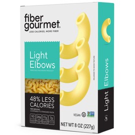 Fiber Gourmet Pasta - Light Elbow Pasta - Low Net Carb, Fiber-Rich, Low Calorie, Healthy Pasta - Made in Italy, Kosher, Vegan, Non-GMO - 8 Oz