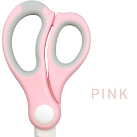 Portable Ceramic Baby Food Scissors Shears with Cover and Travel Case,Ceramics Shear Drop-Resistance Baby Safety Kids Food Feeding Accessories Scissors Tableware Household Tool (Pink)