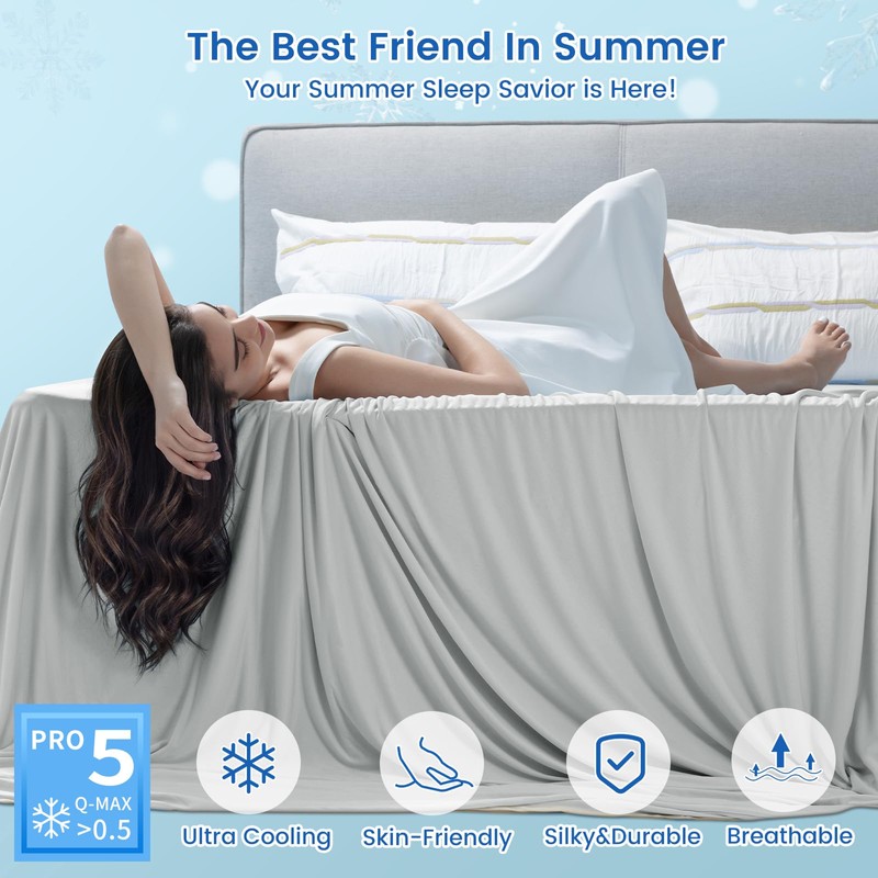 PHF Double Cooling Blanket Single Size for Hot Sleepers, Double