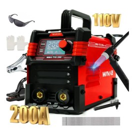 Soldador Inversor Mma+tig De 200 Amperios Con Pantalla Led Ligera Con Anti-adhesión Wanse