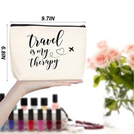 4 pcs Funny Travel Gifts for Women Makeup Bag Travel Essentials Cosmetic Bag Traveling Toiletry Bags Flight Vacation Gifts for Niece Mom Travelers Girls Trip Weekend Birthday Mothers Day Graduation