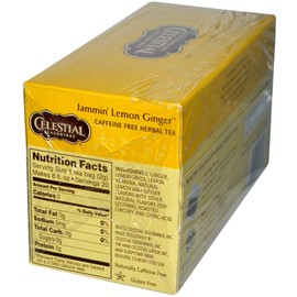 Celestial Seasonings Herbal Tea Caffeine Free Jammin' Lemon Ginger - 20 Tea Bags