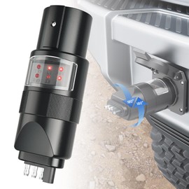 MECMO 360° Rotatable Vehicle Side Trailer Socket Tester, 7 Way Blade & 4 Pin Trailer Light Wire Circuit Tester 6 Function LED Indicators Towing Vehicle Trailer Wiring Plug Tester for RV Truck