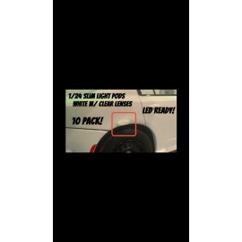 Unbranded 1/24 1/18 WHITE LED READY SLIM STYLE SINGLE LIGHT PODS POLICE MODEL CAR 10 PACK