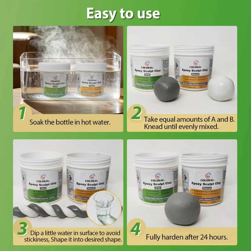 Epoxy Sculpt Clay, 1 Pound Natural Grey Epoxy Putty,2 Part