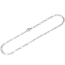 NKlaus Anklet 925 Sterling Silver 26 cm Anchor Chain Round Women's Exquisite 12077, Sterling Silver