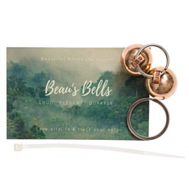 Beau's Bells 2 Extra Loud Cat & Dog Bells | Pet Tracker | Save Birds & Wildlife Handmade Copper (Small)