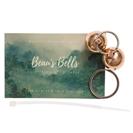 Beau's Bells 2 Extra Loud Cat & Dog Bells | Pet Tracker | Save Birds & Wildlife Handmade Copper (Small)